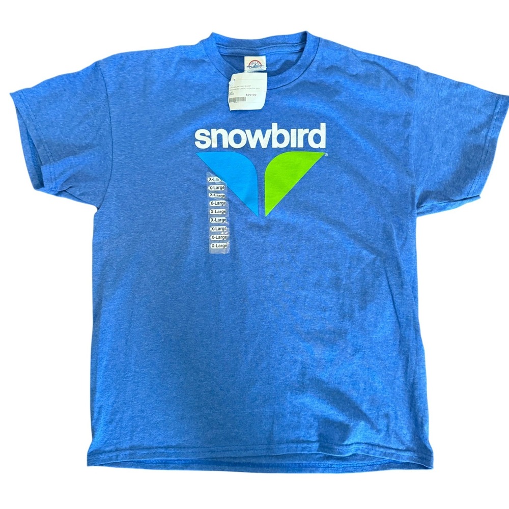Snowbird Youth XL Graphic TShirt Blue Logo Ski Resort‎ Cotton Polyester Tee